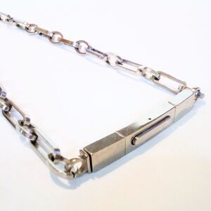 Vintage Silver Tone Chunky Chain Link Belt Size 34